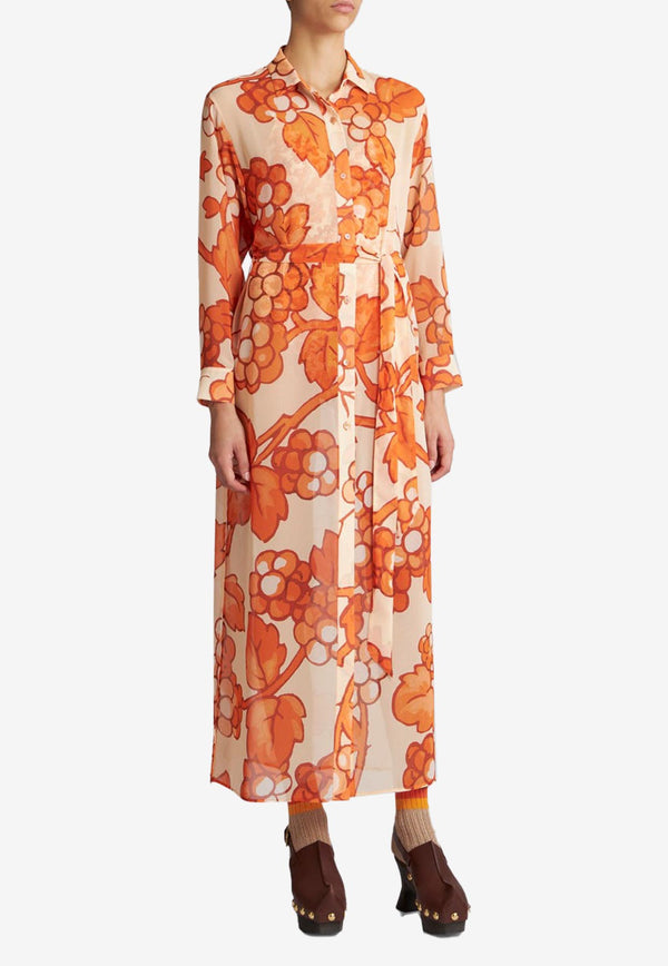 Etro Berry Print Shirt Dress 19623-5147 0750 Orange