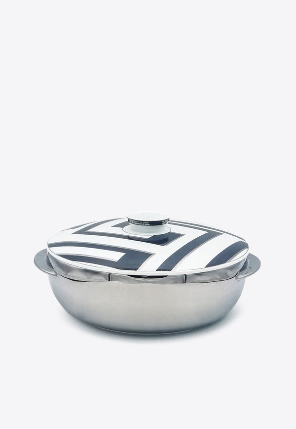 Versace Home Collection Dedalo Vegetable Bowl with Cover White 19750-403612