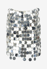 Paco Rabanne Sparkle Discs and Rings Mini Skirt Silver 19EIJU010_PS0133_P040