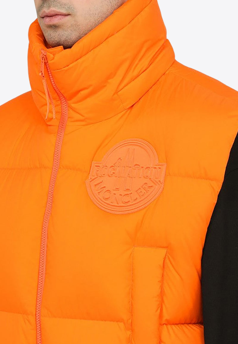 Moncler X Roc Nation Apus Logo Patch Zip-Up Vest Orange 1A000-05M3381/N_MONGE-328