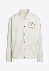 Moncler X Gilga Farm By Donald Glover Comic Book Patch Shirt Jacket White 1A00006597F9/R_MONGE-02B