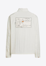 Moncler X Gilga Farm By Donald Glover Comic Book Patch Shirt Jacket White 1A00006597F9/R_MONGE-02B