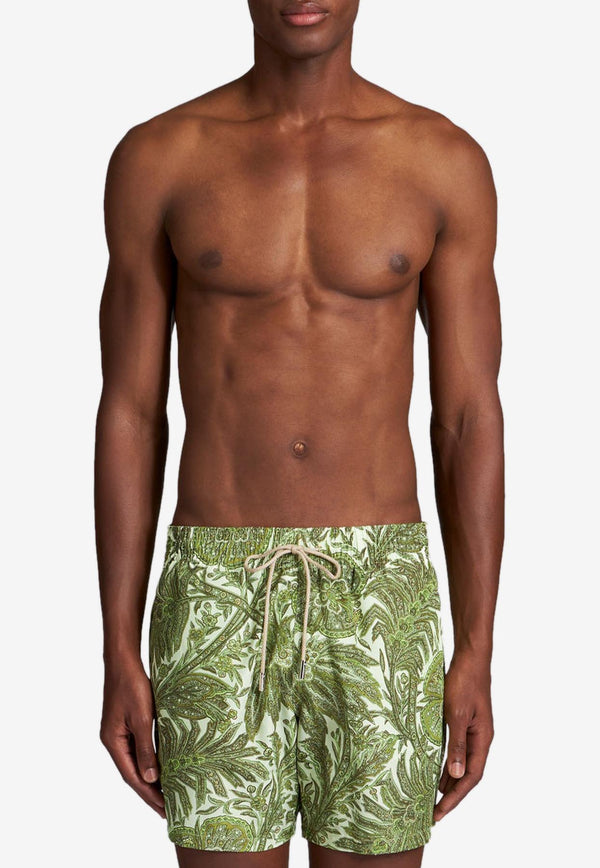 Etro Floral Print Swim Shorts 1B351-0116 0501 Green