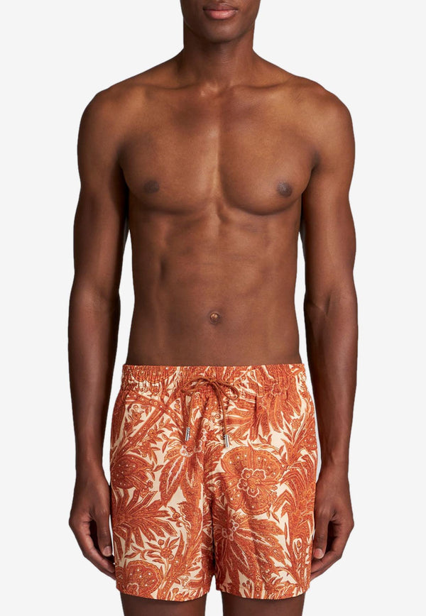 Etro Floral Print Swim Shorts 1B351-0116 0751 Orange