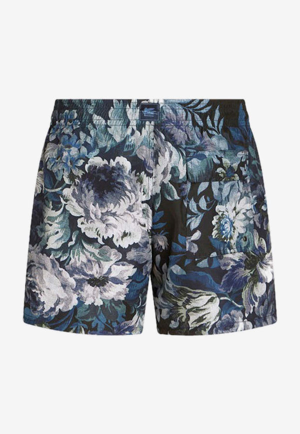 Etro Floral Print Swim Shorts 1B351-0132 0200 Blue