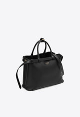 Prada Medium Logo Stamp Leather Top Handle Bag Black 1BA417OOO2CYS/O_PRADA-F0002