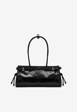 Prada Medium Leather Top Handle Bag Black 1BA426MOO2CYR/Q_PRADA-F0002