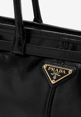 Prada Medium Leather Top Handle Bag Black 1BA426MOO2CYR/Q_PRADA-F0002