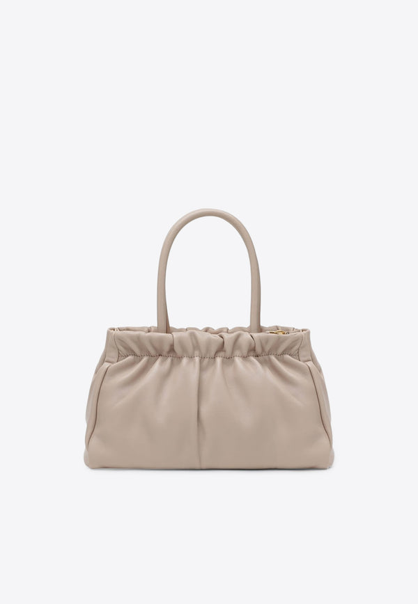 Prada Triangle Logo Leather Drawstring Handbag Powder 1BA484OOO2DX8/R_PRADA-F0236