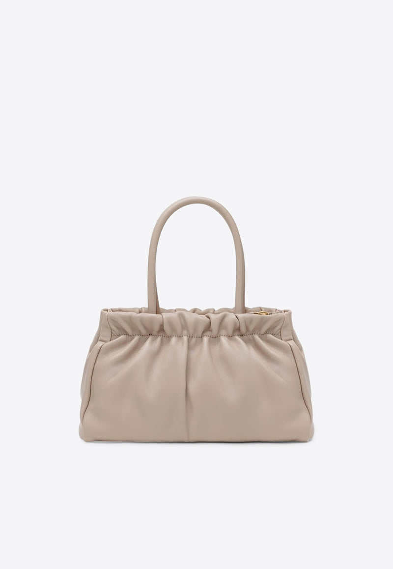 Prada Triangle Logo Leather Drawstring Handbag Powder 1BA484OOO2DX8/R_PRADA-F0236