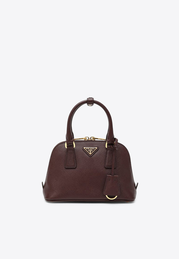 Prada Promenade Saffiano Leather Top Handle Bag Burgundy 1BA851EOONZV/R_PRADA-F0007