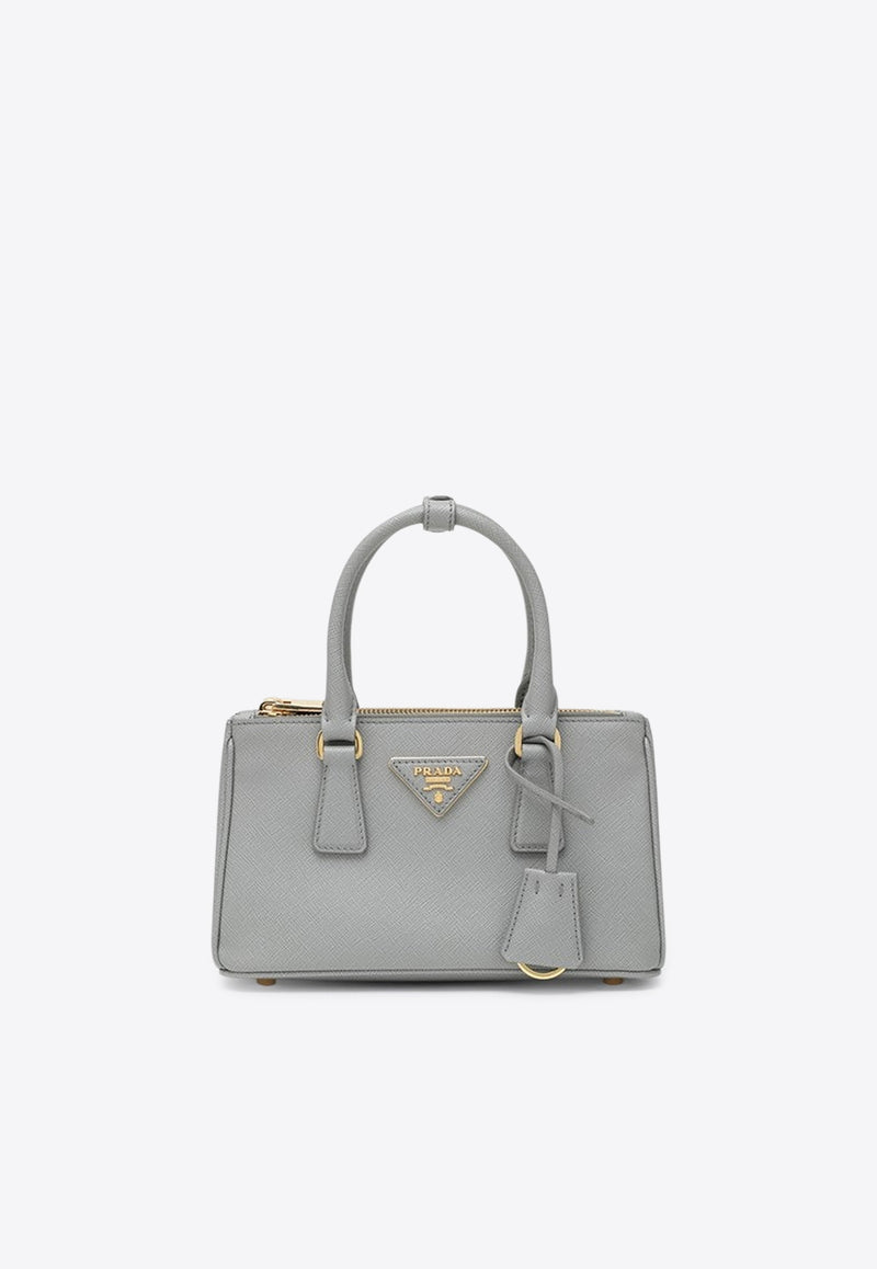 Prada Mini Galleria Saffiano Leather Handbag Gray 1BA916EOONZV/R_PRADA-F0424