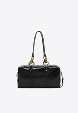 Prada Medium Dangle Vintage Leather Shoulder Bags Black 1BB138OOO2CYR/Q_PRADA-F0002