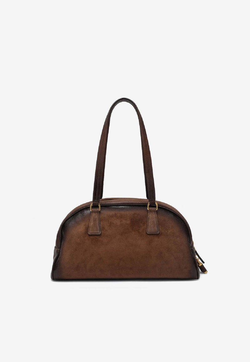 Prada Medium Bowling Bag in Vintage Leather Brown 1BB145OOO2HMY/R_PRADA-F0324
