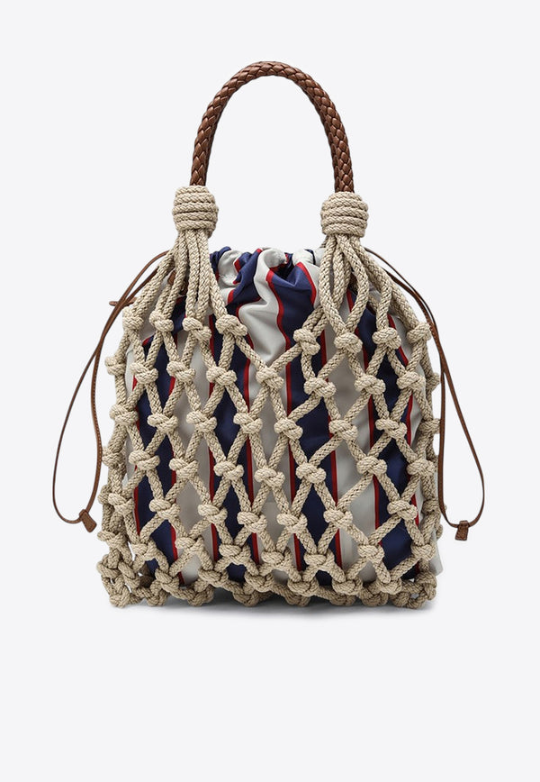 Prada Medium Noué Macramé Tote Bag Beige 1BC111OOR2DI2/Q_PRADA-F04HS