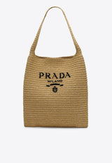 Prada Logo Lettering Raffia Tote Bag Beige 1BC182OOL2A2T/M_PRADA-F0018