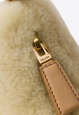 Prada Arqué Shearling Shoulder Bag Ecru 1BC194OOO2EC9/Q_PRADA-F03KL