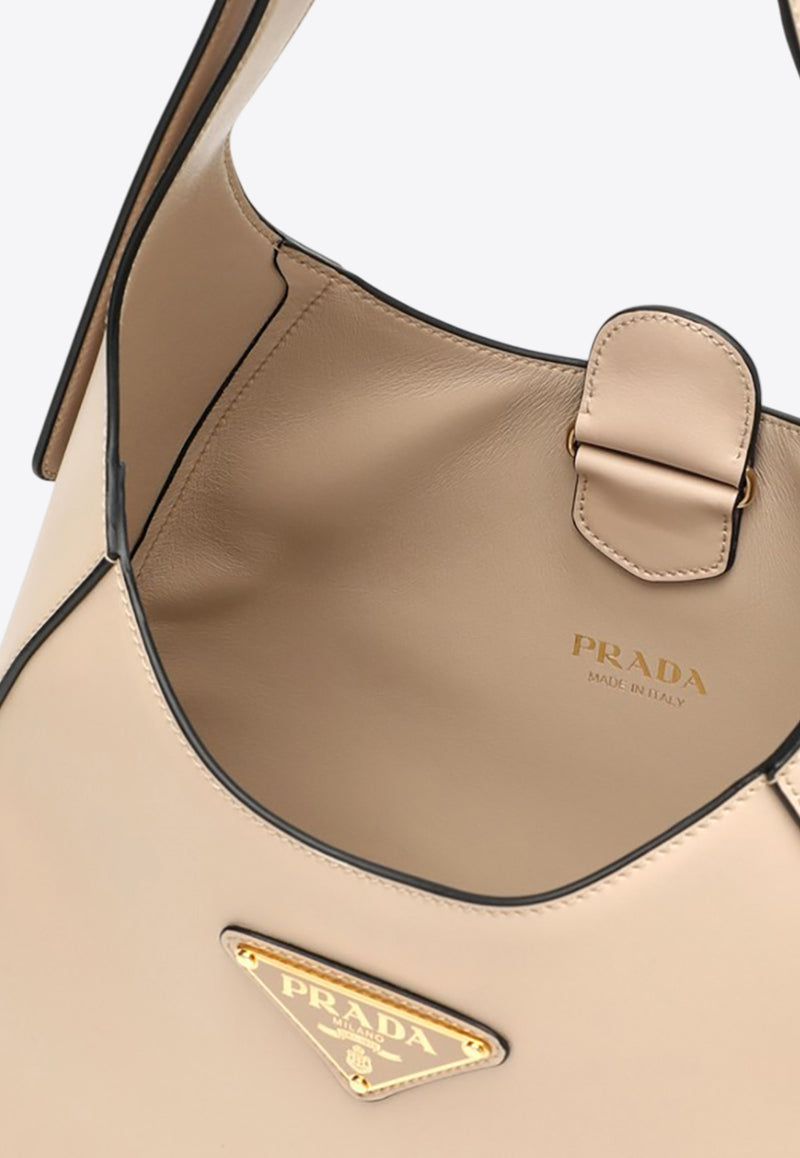 Prada Triangle Logo Leather Shoulder Bag Powder 1BC196OOO2AIX/O_PRADA-F03MV