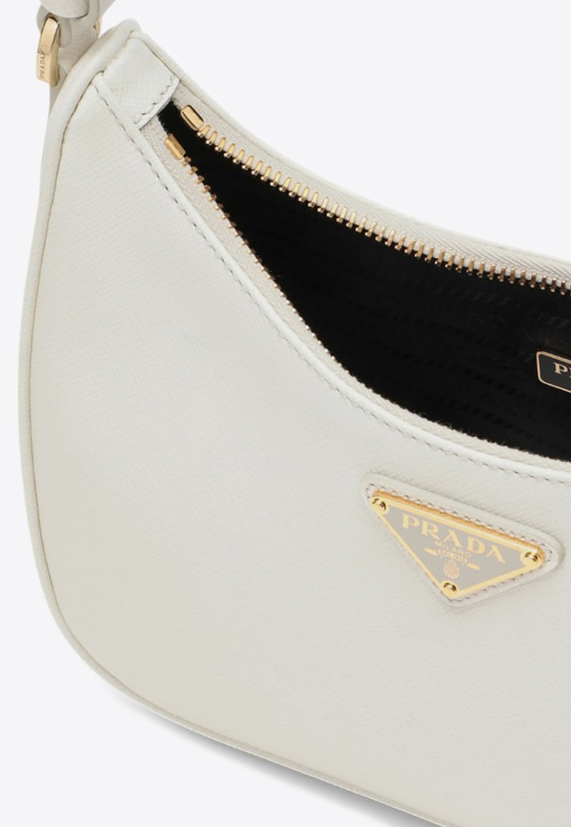 Prada Mini Saffiano Leather Re-Edition Shoulder Bag White 1BC204JOMNZV/O_PRADA-F097W