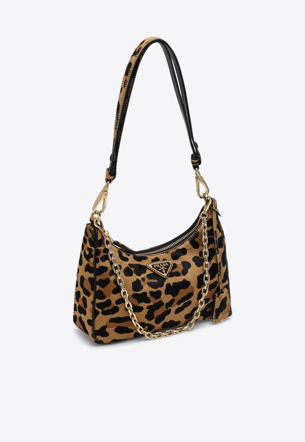 Prada Mini Re-Edition Leopard Print Shoulder Bag Beige 1BC204QOM2C7B/Q_PRADA-F0151