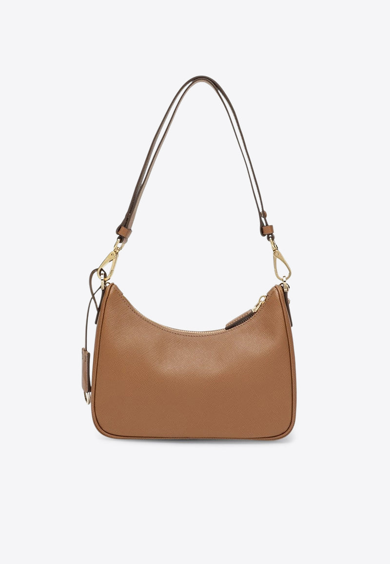 Prada Mini Re-Edition Leather Shoulder Bag Caramel 1BC204QOMNZV/S_PRADA-F03CW