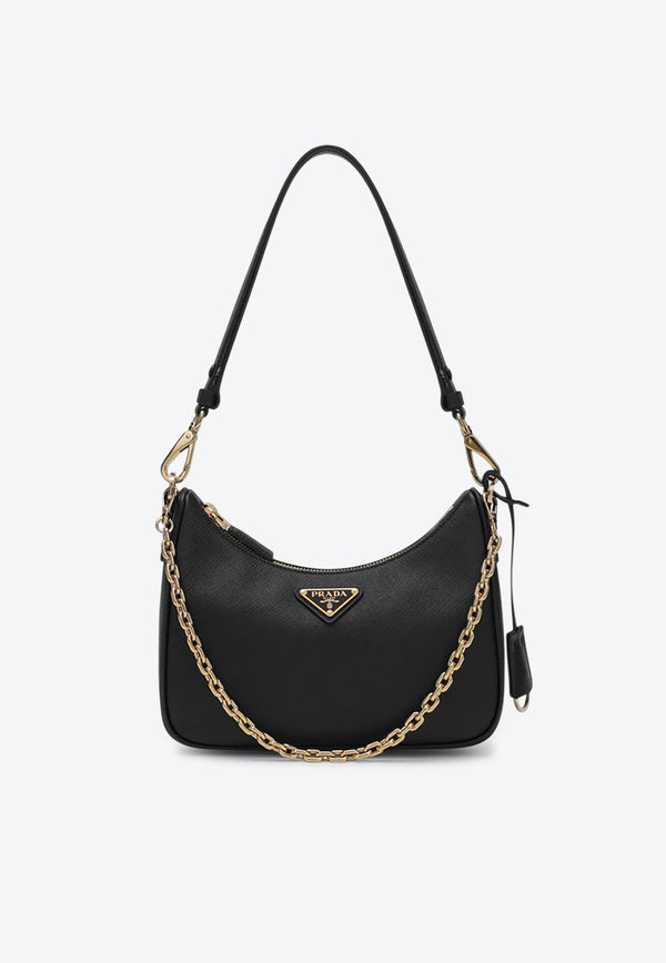 Prada Mini Re-Edition Shoulder Bag  Black 1BC204QOMNZV/S_PRADA-F0632