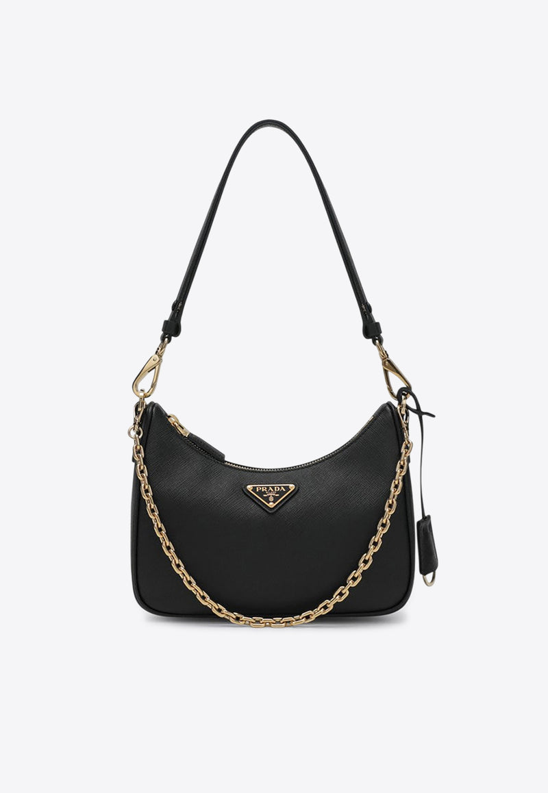 Prada Mini Re-Edition Shoulder Bag  Black 1BC204QOMNZV/S_PRADA-F0632