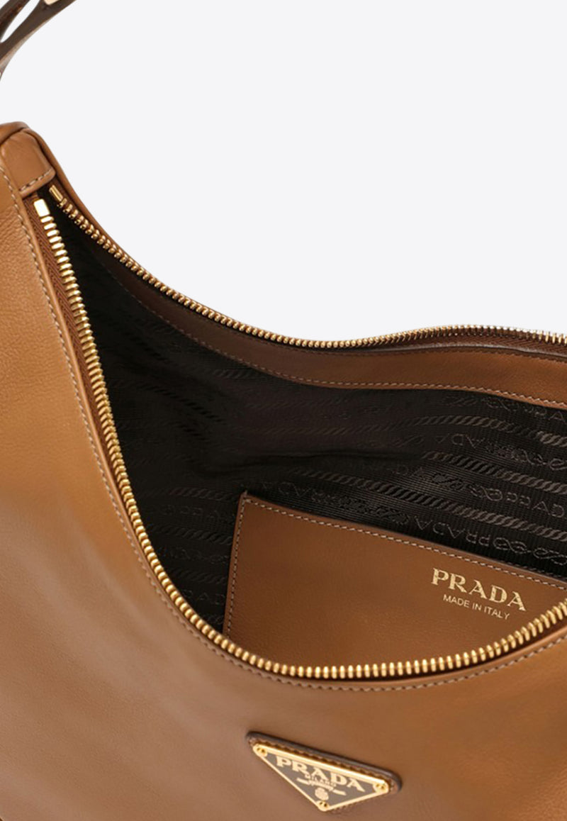 Prada Large Triangle Logo Leather Shoulder Bag  Caramel 1BC212OVO2CYS/O_PRADA-F03BH