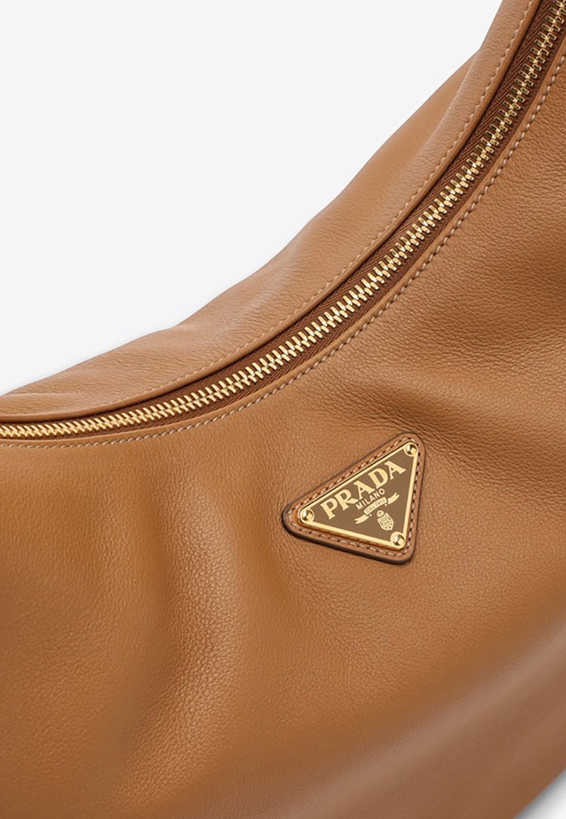 Prada Large Triangle Logo Leather Shoulder Bag  Caramel 1BC212OVO2CYS/O_PRADA-F03BH