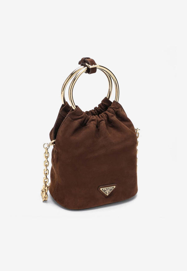 Prada Mini Suede Top Handle Bag Brown 1BC227OOO008/P_PRADA-F0324