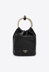 Prada Mini Bucket Bag in Nappa Leather Black 1BC227OOO2DX8/P_PRADA-F0002