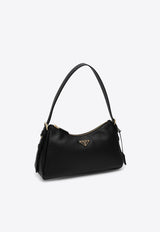 Prada Medium Aimée Leather Shoulder Bag  Black 1BC229LVM2CYS/Q_PRADA-F0002