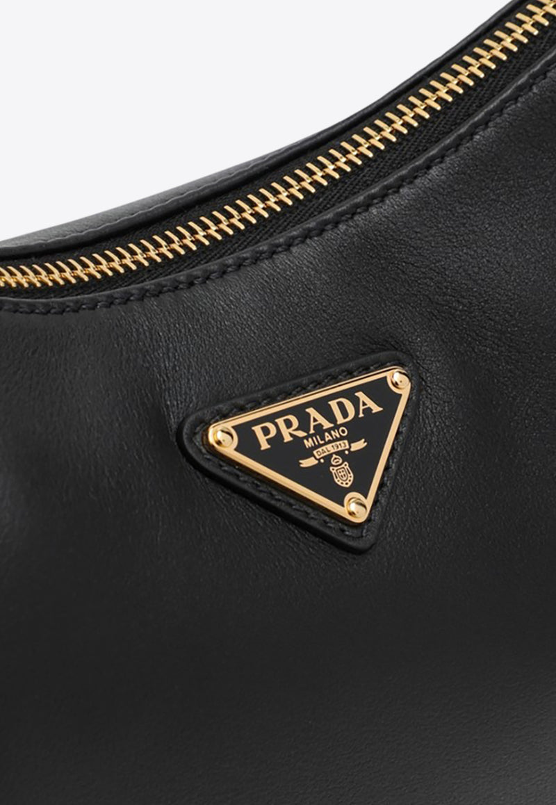 Prada Medium Aimée Leather Shoulder Bag  Black 1BC229LVM2CYS/Q_PRADA-F0002