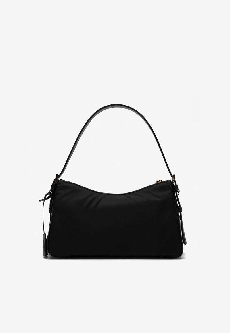 Prada Large Aimée Re-Nylon and Leather Shoulder Bag Black 1BC232ODO2C8Q/Q_PRADA-F0002