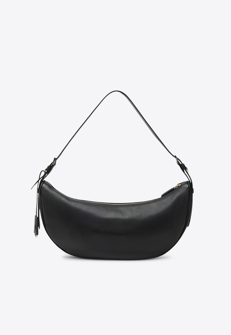 Prada Large Demi-Lune Leather Shoulder Bag Black 1BC255OVO2CYS/R_PRADA-F0002