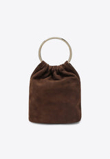 Prada Mini Suede Bucket Bag Brown 1BC267OOO008/R_PRADA-F0324