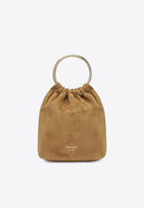 Prada Mini Suede Bucket Bag Brown 1BC267OOO008/R_PRADA-F0401