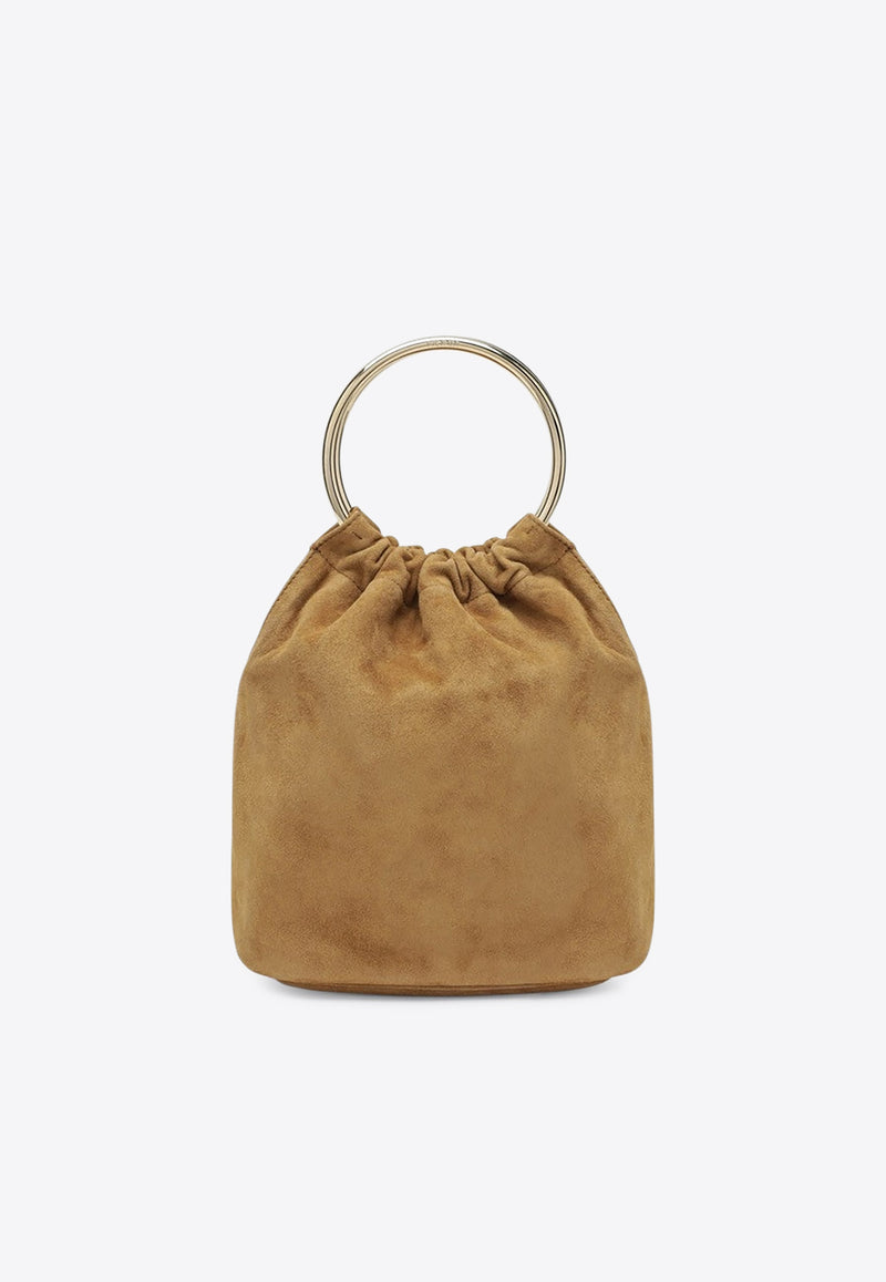 Prada Mini Suede Bucket Bag Brown 1BC267OOO008/R_PRADA-F0401