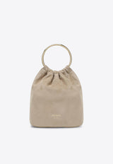 Prada Mini Suede Bucket Bag Beige 1BC267OOO008/R_PRADA-F0F24
