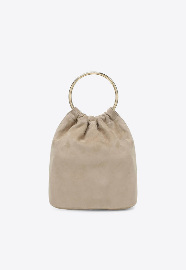 Prada Mini Suede Bucket Bag Beige 1BC267OOO008/R_PRADA-F0F24