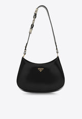 Prada Cleo Brushed Leather Shoulder Bag Black 1BC499XOO2C49/P_PRADA-F03ZW