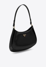 Prada Cleo Brushed Leather Shoulder Bag Black 1BC499XOO2C49/P_PRADA-F03ZW