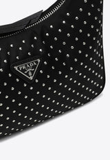 Prada Mini Re-Edition Studded Shoulder Bag Black 1BC515OOO2HGV/Q_PRADA-F0002