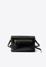 Prada Triangle Logo Distressed Leather Shoulder Bag Black 1BD082DVJ2CYR/Q_PRADA-F0002