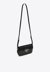 Prada Triangle Logo Patent Leather Shoulder Bag Black 1BD339MTO069/O_PRADA-F03KJ