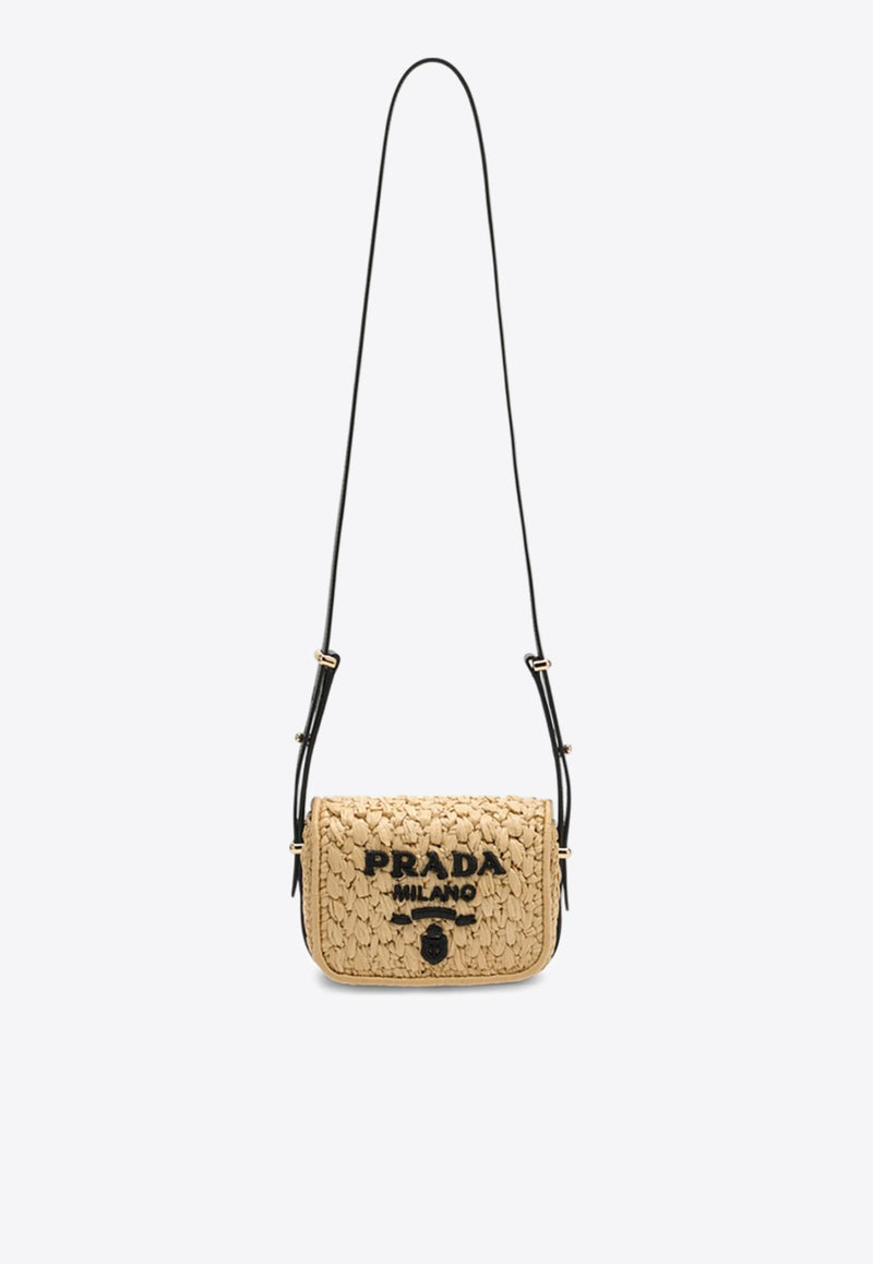 Prada Triangle Logo Raffia Crossbody Bag Natural 1BD362OOB2M2T/O_PRADA-F0I55