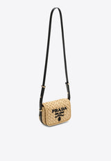 Prada Triangle Logo Raffia Crossbody Bag Natural 1BD362OOB2M2T/O_PRADA-F0I55