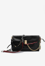 Prada Large Leather Shoulder Bag with Charms Black 1BD378OO62C6A/Q_PRADA-F0002