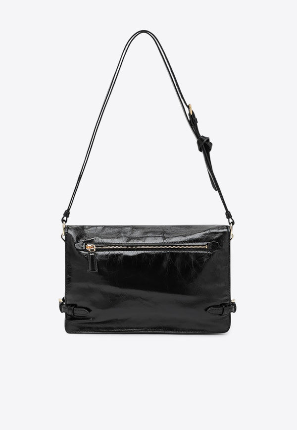 Prada Medium Triangle Logo Shoulder Bag Black 1BD385OVJ2CYR/Q_PRADA-F0002