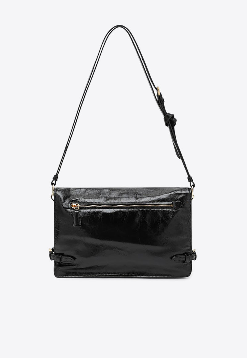 Prada Medium Triangle Logo Shoulder Bag Black 1BD385OVJ2CYR/Q_PRADA-F0002